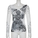 Graphic Print Gothic Slim T-shirt
