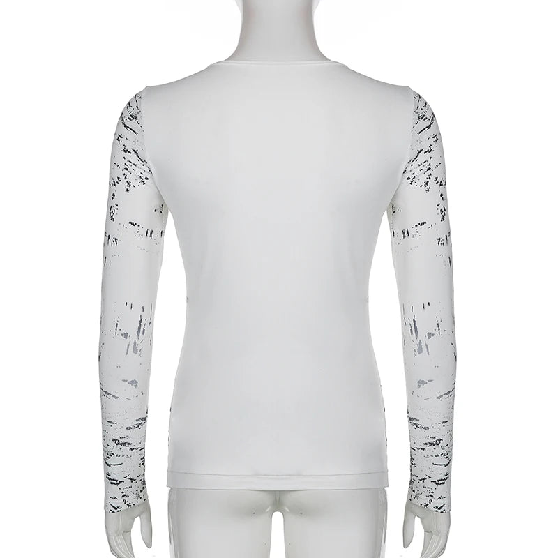 Graphic Print Gothic Slim T-shirt