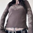 Graphic Print Gothic Slim T-shirt