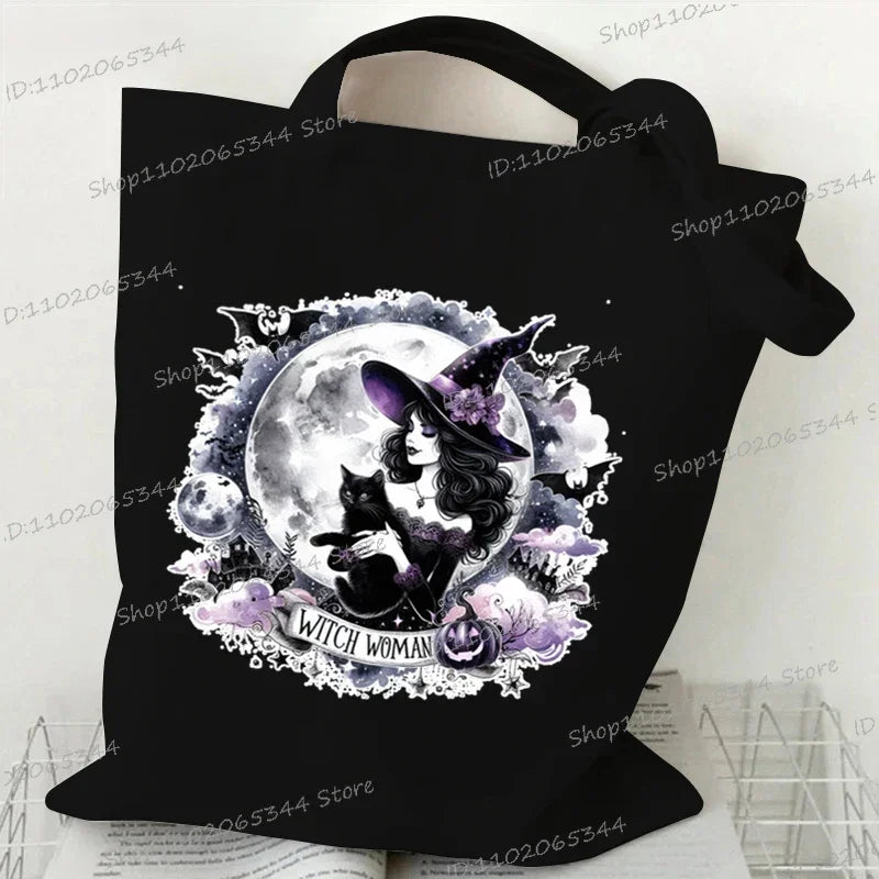 Canvas Witch Gothic Shoulder Bag