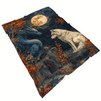 Fantasy Wolf & Dragon Throw Blanket