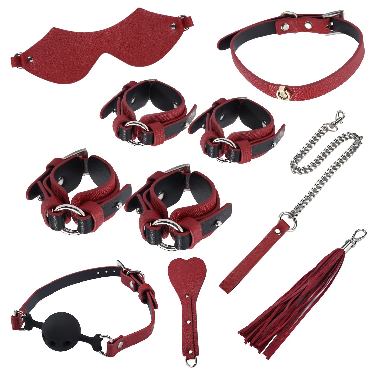 High quality BDSM Genuine Leather Bondage Set