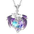Exquisite Silver Dragon Heart Rhinestone Necklace