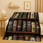 Magic Book Library Bookshelf Blanket