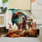 Wolf Print Soft Throw Blanket