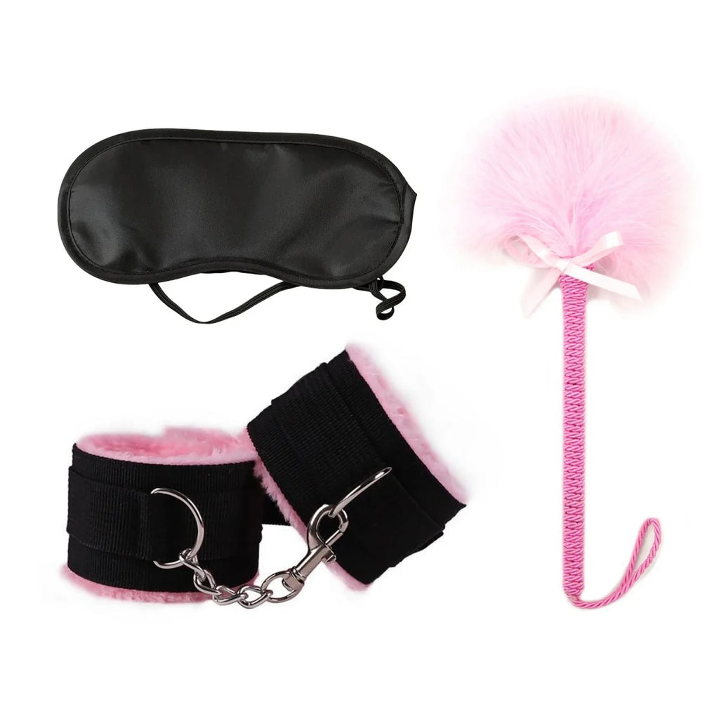 Adult  Leather Three Piece Bondage Set