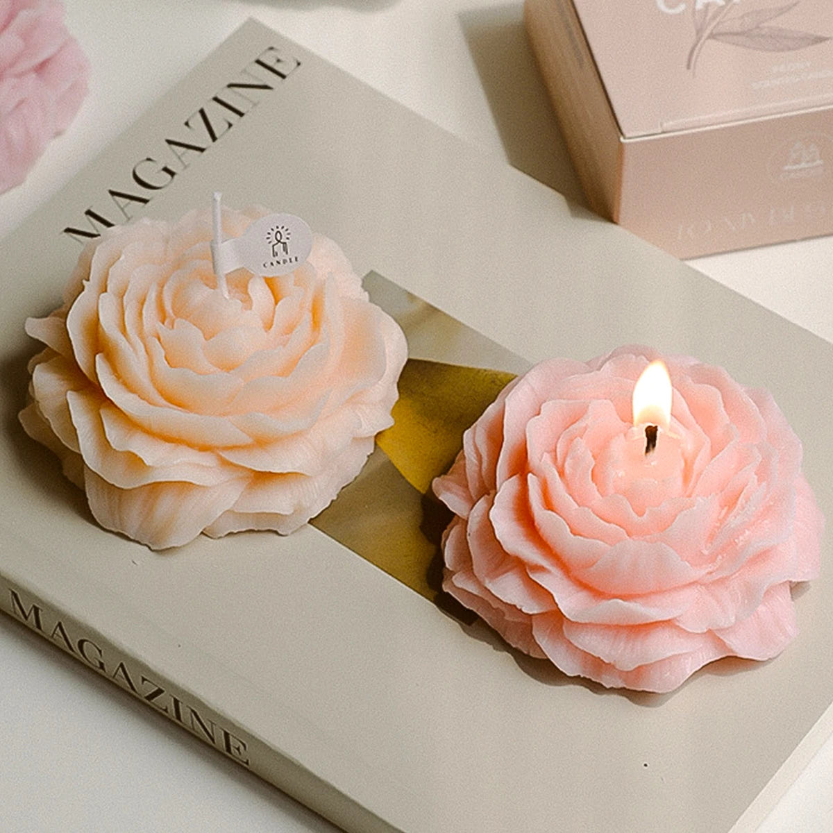 3D Peony Aromatic Candles