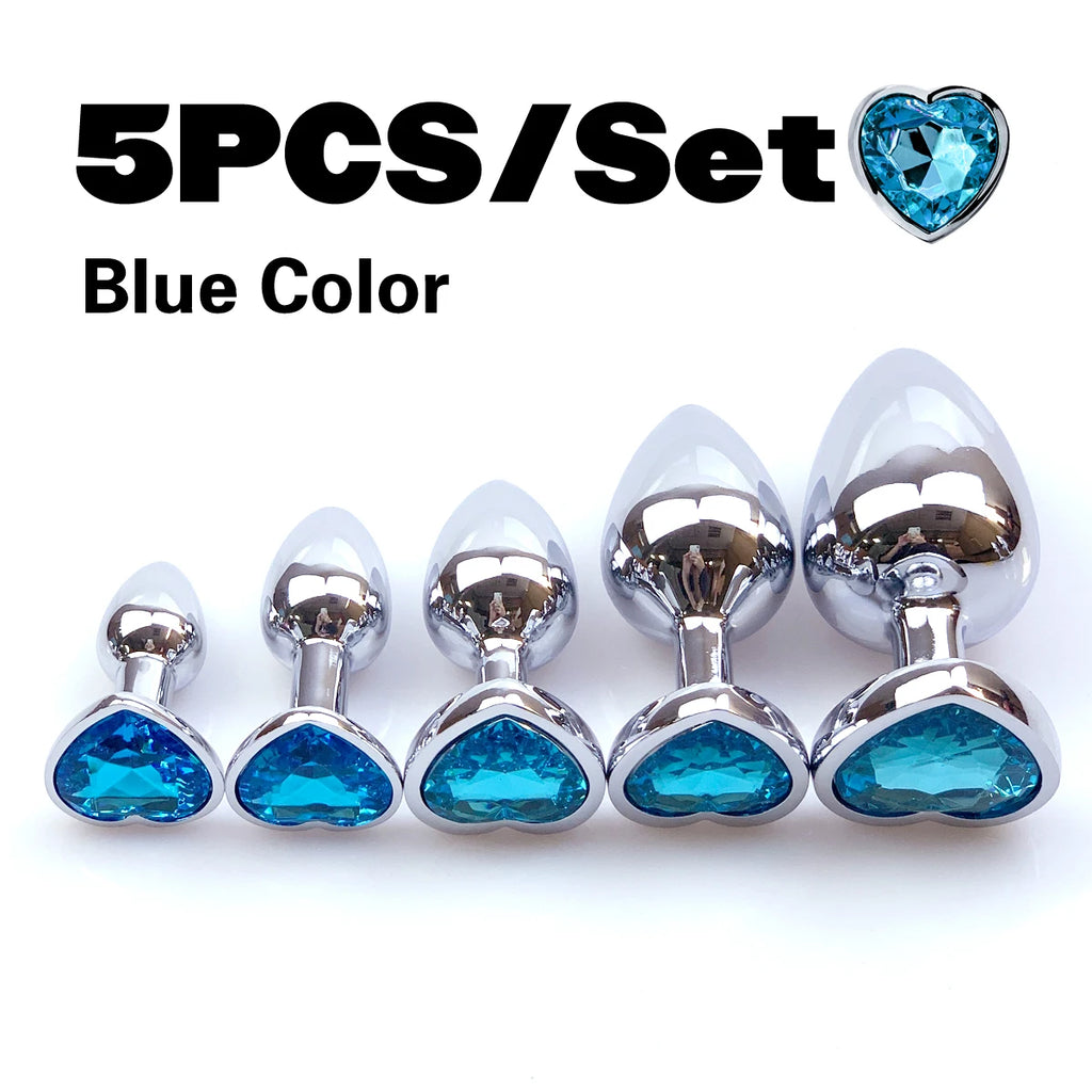 Metal Anal Heart Butt Plug Adult Toy