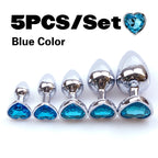 Metal Anal Heart Butt Plug Adult Toy
