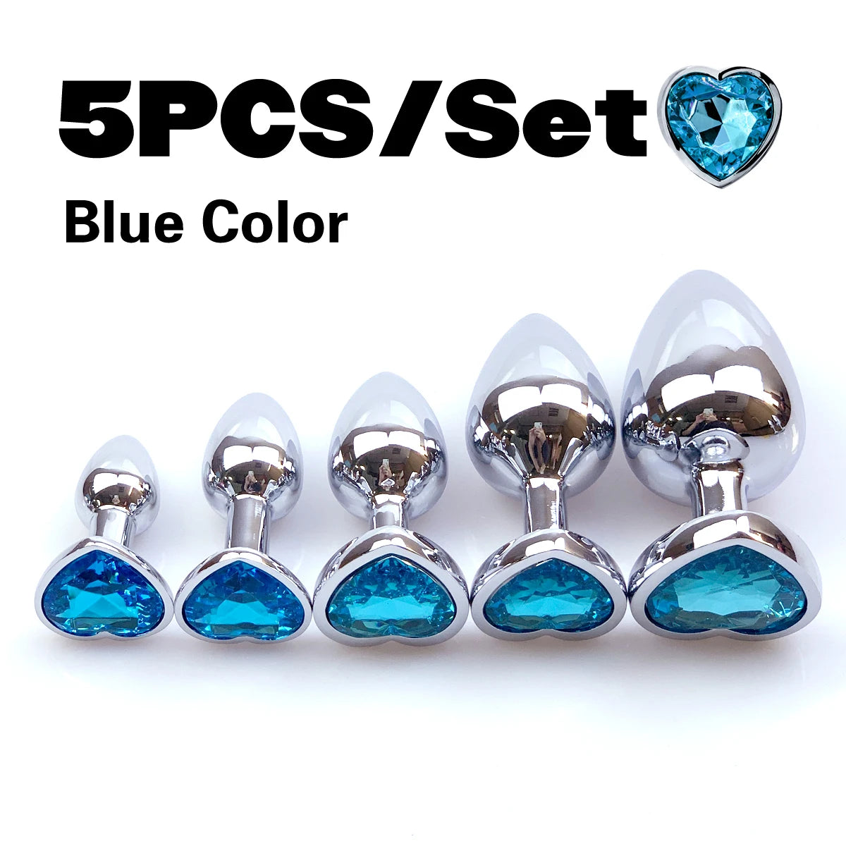 Metal Anal Heart Butt Plug Adult Toy