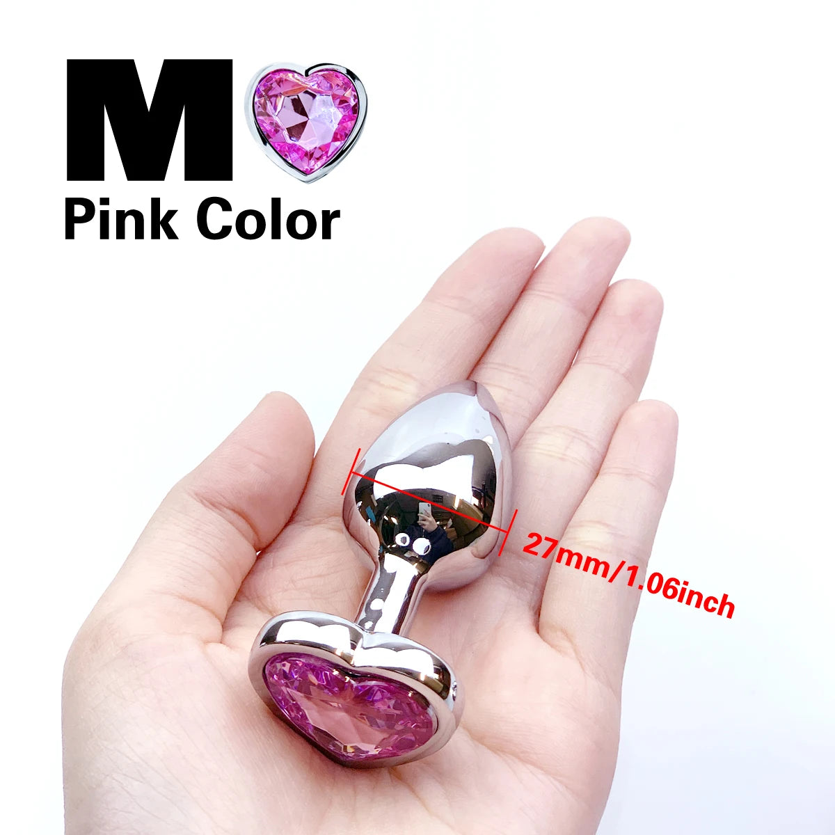 Metal Anal Heart Butt Plug Adult Toy