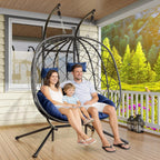 Double Egg Swing Chair with Stand