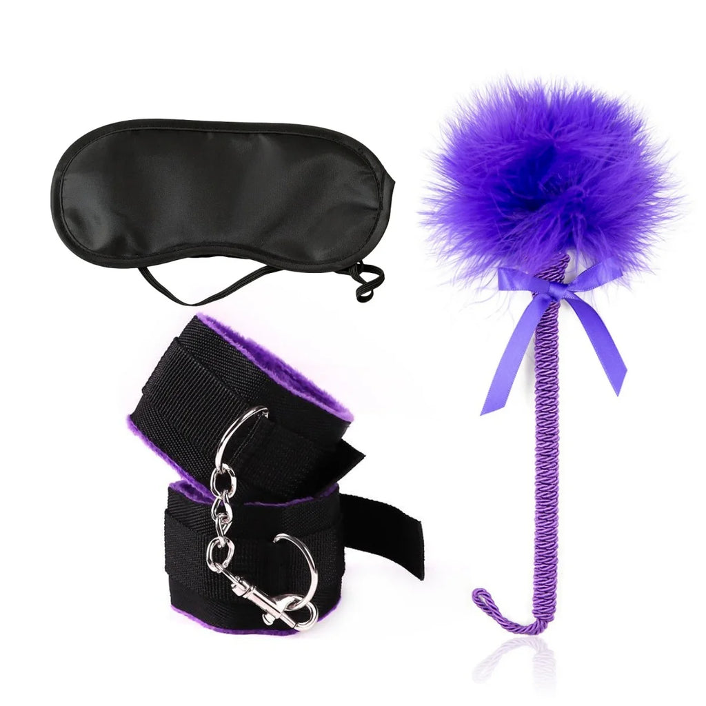 Adult  Leather Three Piece Bondage Set