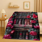 Magic Book Library Bookshelf Blanket