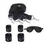 Couple Bed Sex Games Strap System BDSM Bed Restraint Sex Machine Female Handcuff Ankle Cuffs Open Leg Straps Eyeblinder Sex Toy