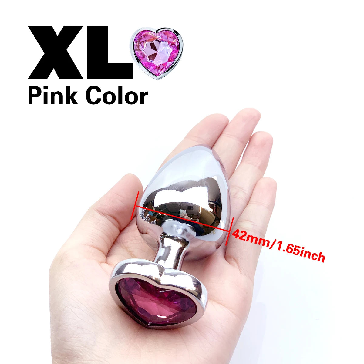 Metal Anal Heart Butt Plug Adult Toy