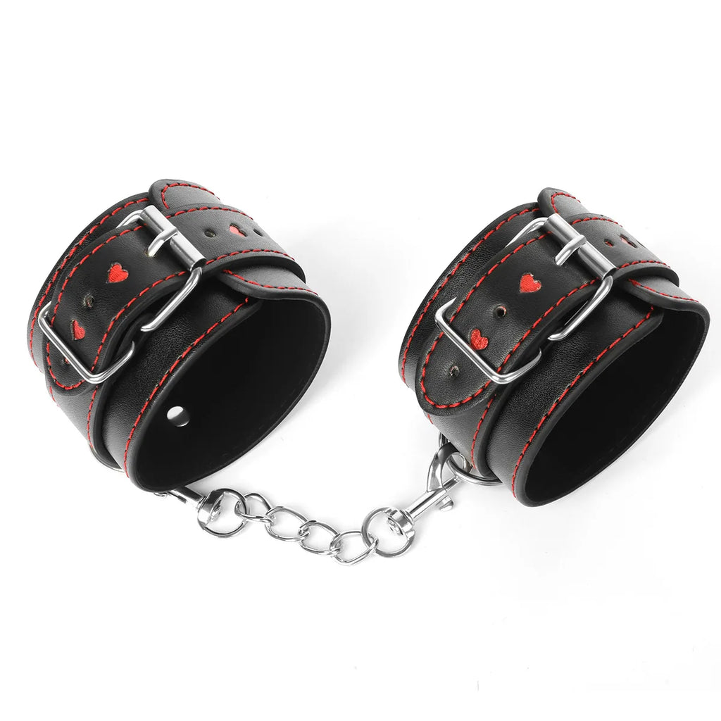 3pcs/Set High Quality Heart Leather Bondage Kit