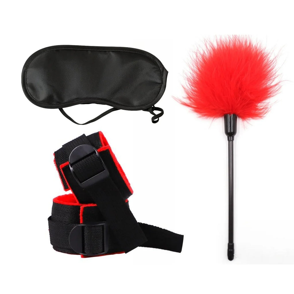 Adult  Leather Three Piece Bondage Set