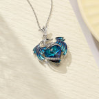 Exquisite Silver Dragon Heart Rhinestone Necklace