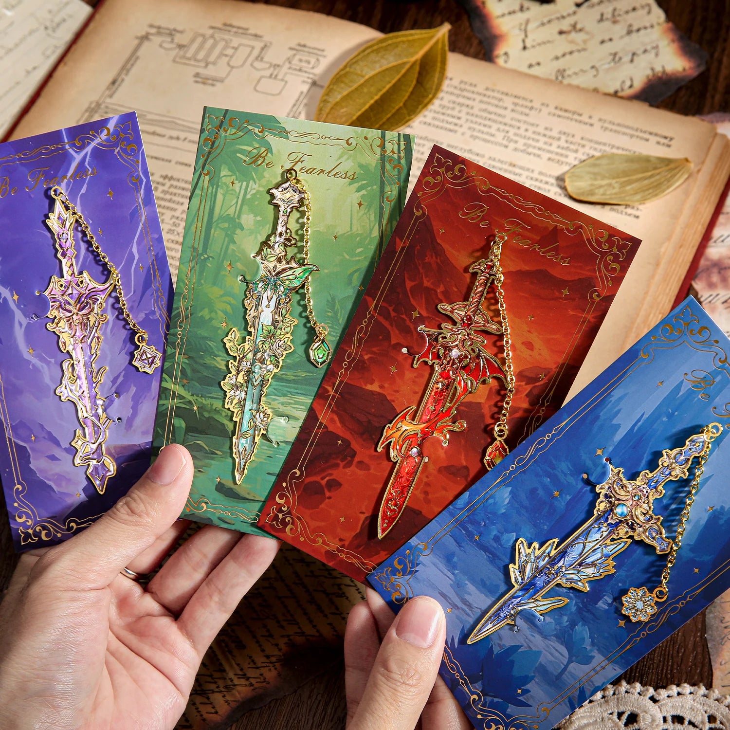 4pcs Fantasy Sword Bookmarks