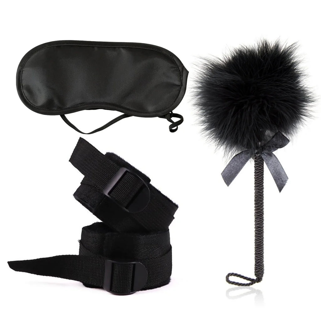 Adult  Leather Three Piece Bondage Set