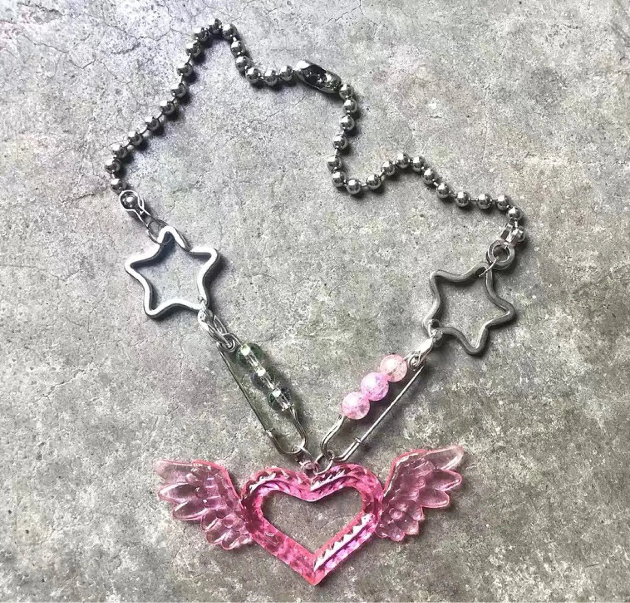 Emo Vampire Ankh Rosary Occult Vamp Bead Necklace Goth Punk Bat Cross Pendant Necklace Handmade Beaded Egyptian Tradgoth Jewelry