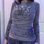 Graphic Print Gothic Slim T-shirt