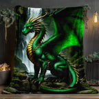 Dragon Throw Blanket with Waterfall