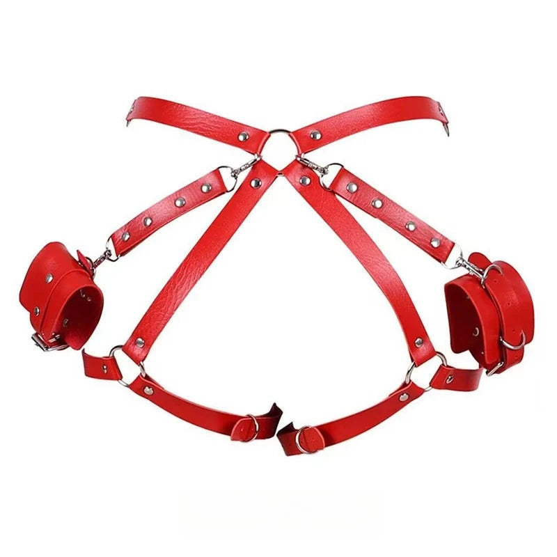 Adjustable Leather Bondage Set Waist Belt