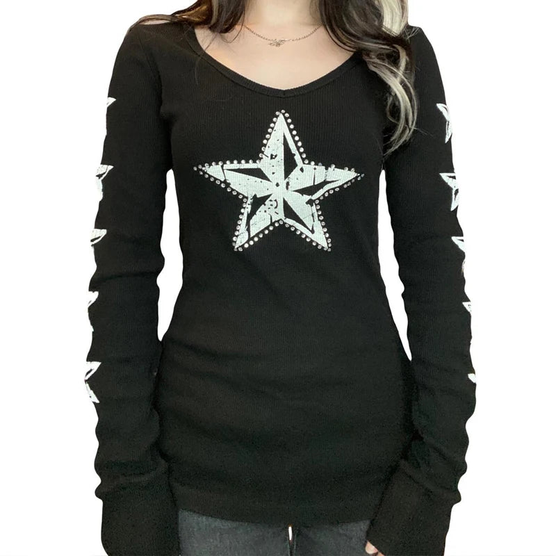 Graphic Print Gothic Slim T-shirt