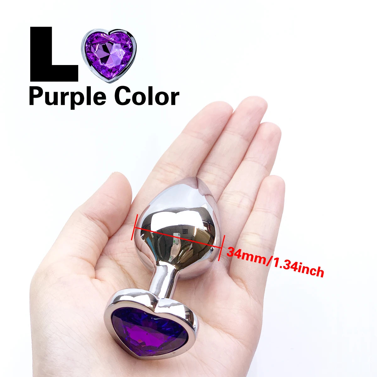 Metal Anal Heart Butt Plug Adult Toy