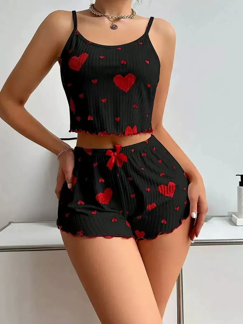 2 Pieces Pajama Shorts Set