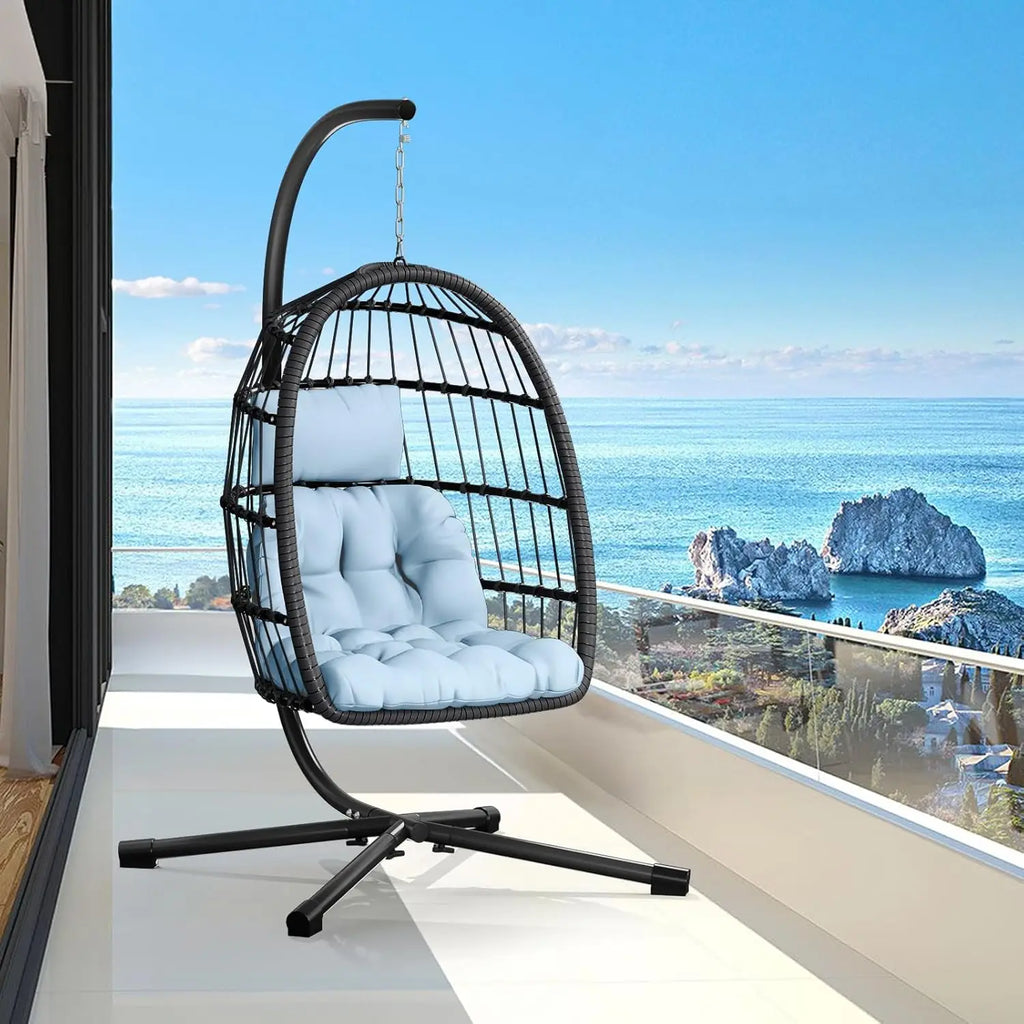 Double Egg Swing Chair with Stand