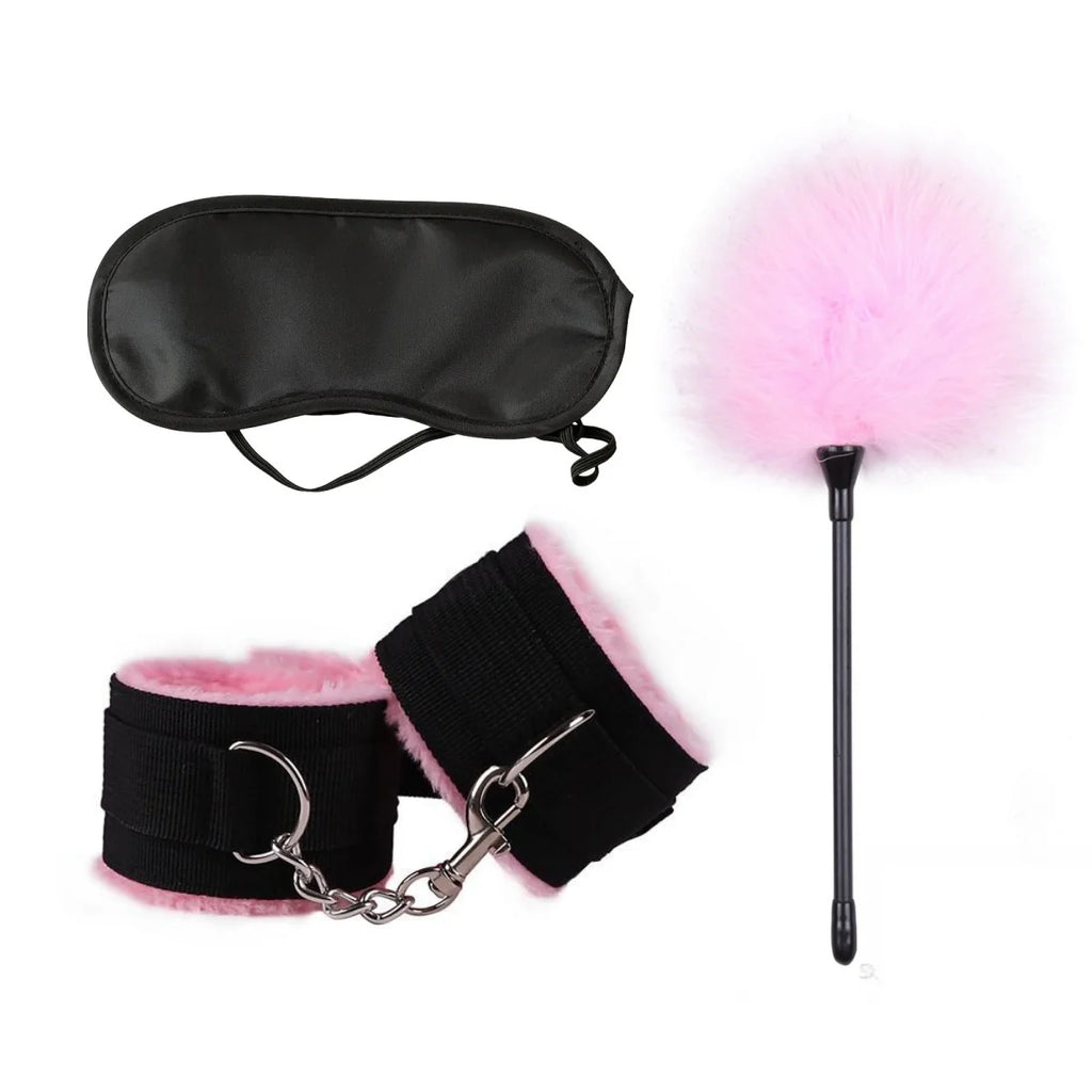 Adult  Leather Three Piece Bondage Set