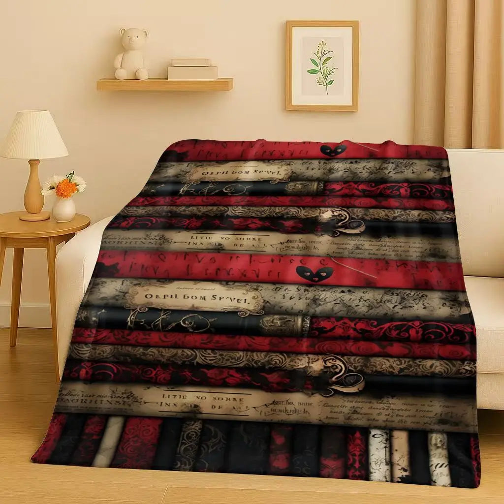 Magic Book Library Bookshelf Blanket