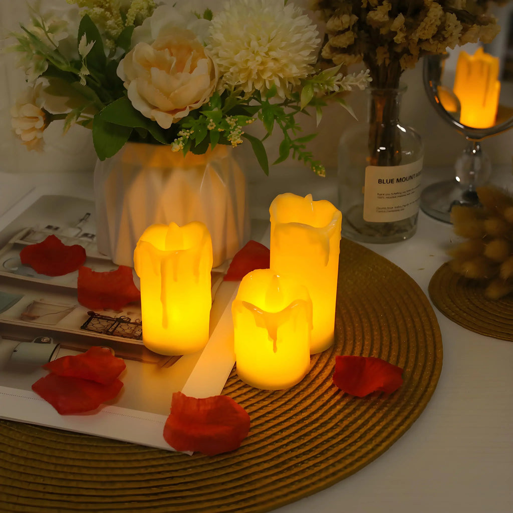 3Pc Dripping Wax Tea Light