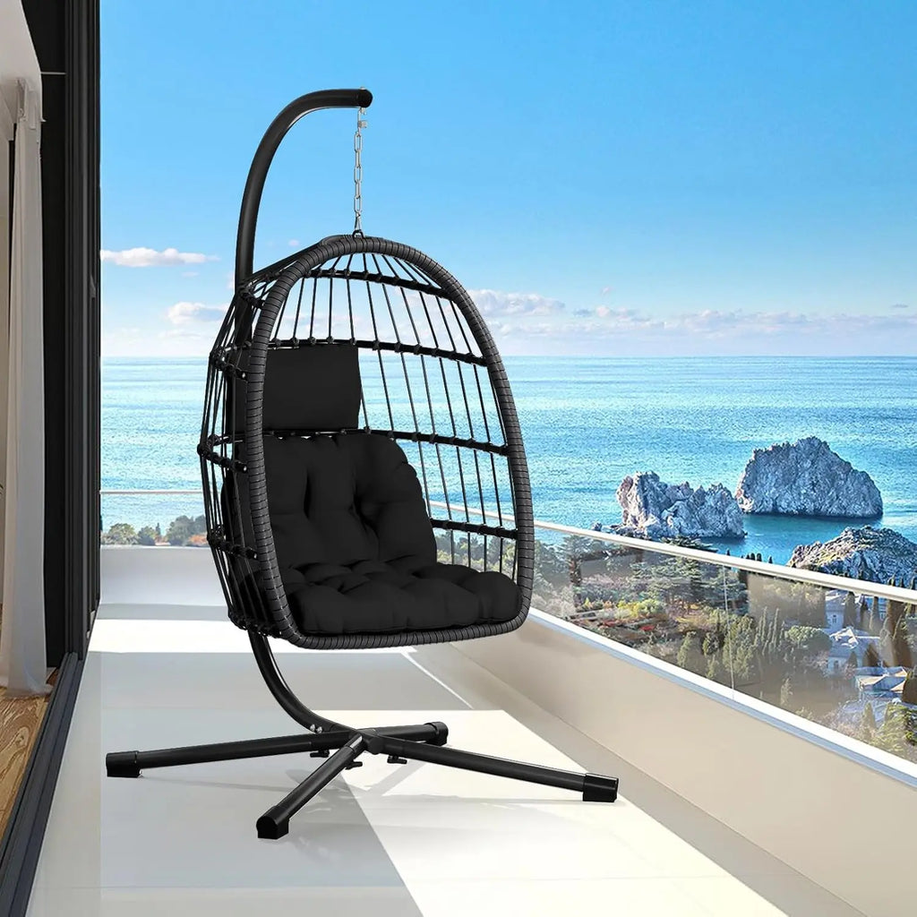 Double Egg Swing Chair with Stand