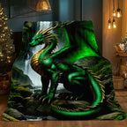 Dragon Throw Blanket with Waterfall
