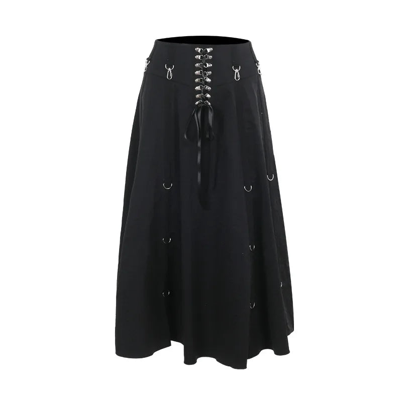 Gothic High Waist Bandage A-line Skirts