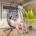 Double Egg Swing Chair with Stand
