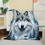 Wolf Print Soft Throw Blanket