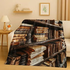Magic Book Library Bookshelf Blanket