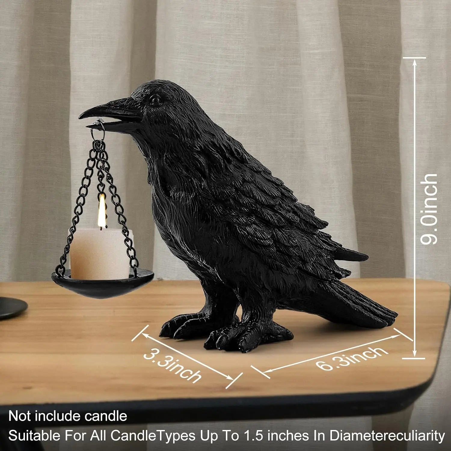 Gothic Raven Tealight Candle Holder