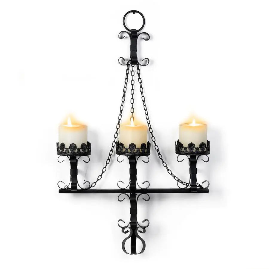 3 Iron Gothic Candle Wall Holder