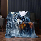 Wolf Print Soft Throw Blanket