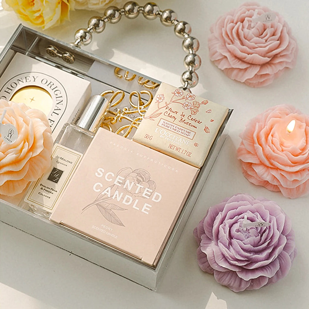 3D Peony Aromatic Candles