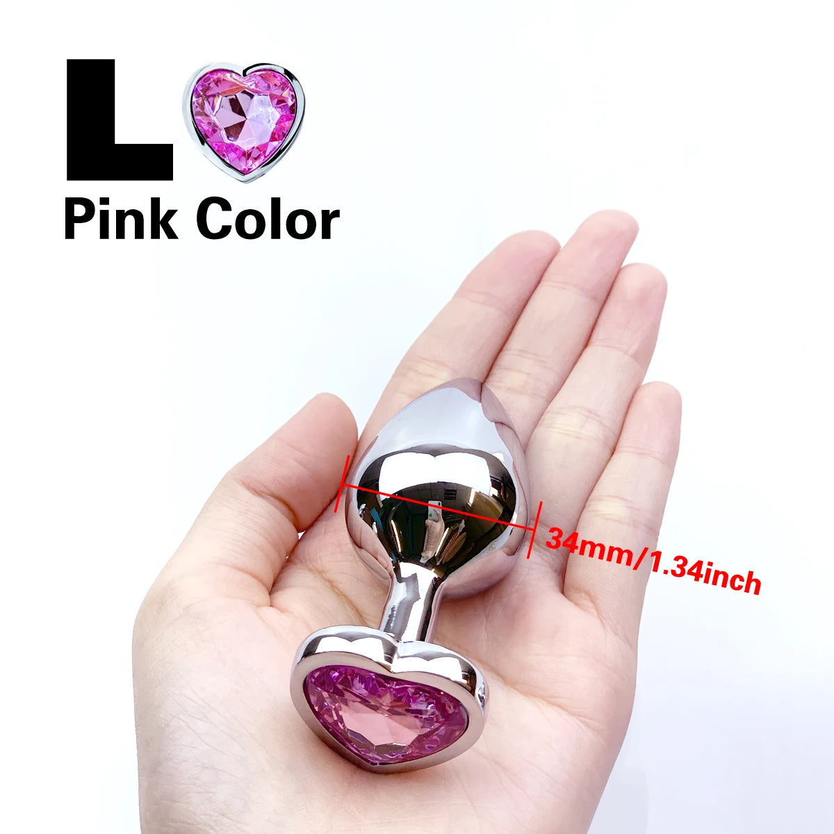 Metal Anal Heart Butt Plug Adult Toy