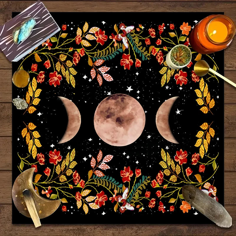 1PC Moonlight Flower Tarot Card Table Cloth