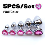 Metal Anal Heart Butt Plug Adult Toy