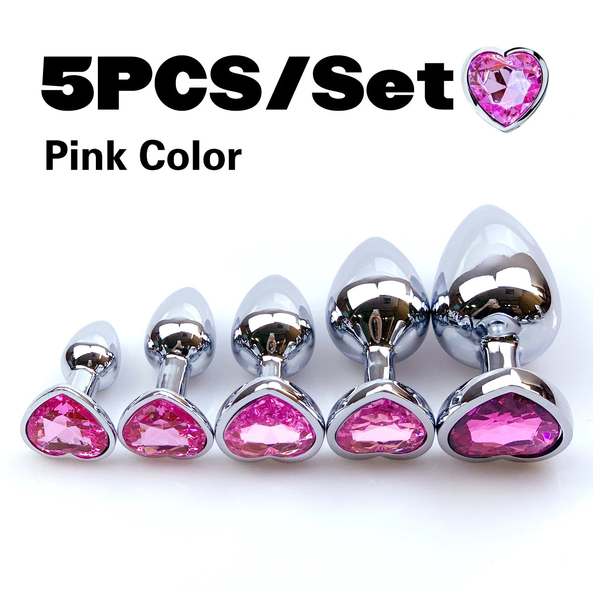 Metal Anal Heart Butt Plug Adult Toy